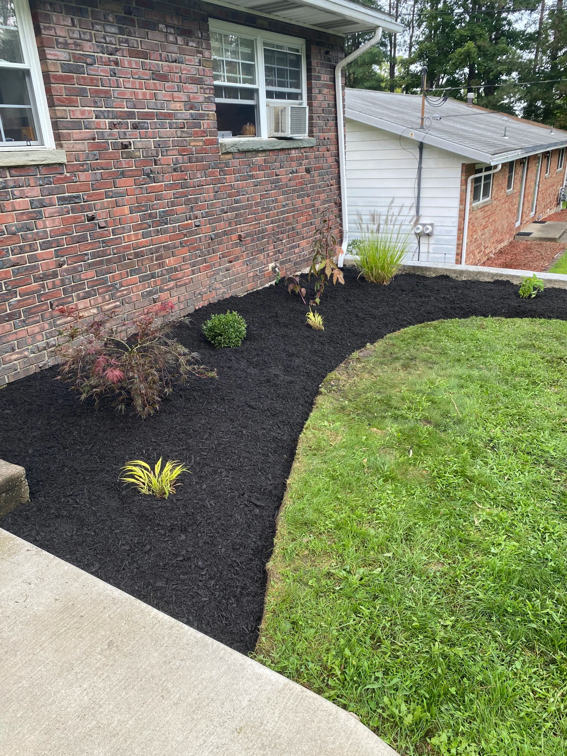Retaining Wall, Fresh Mulch Beds and New Plants Done Right