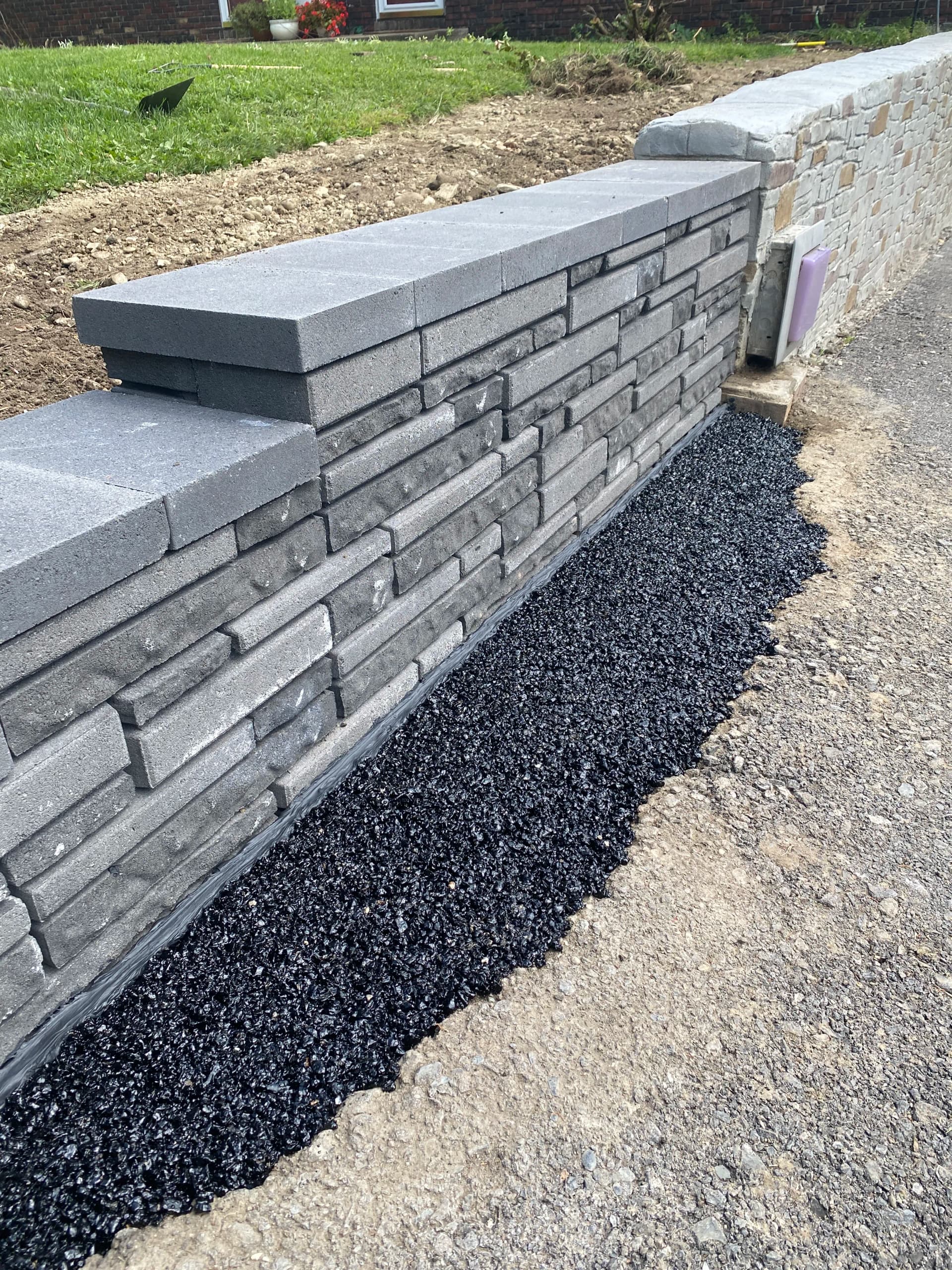 Retaining Wall, Fresh Mulch Beds and New Plants Done Right